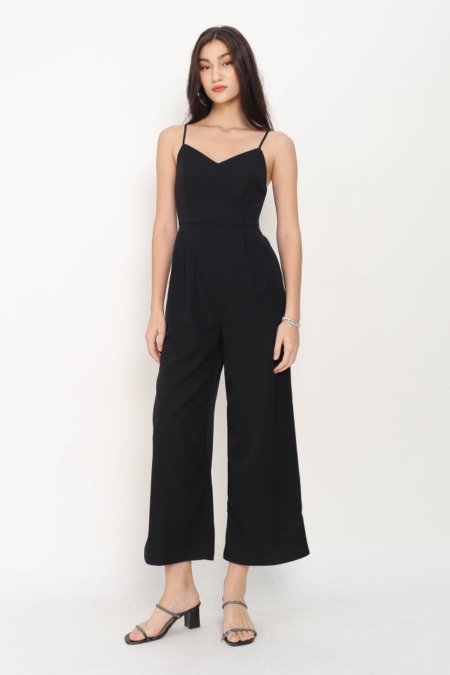 CLOVER CHAMBRAY JUMPSUIT (BLACK)