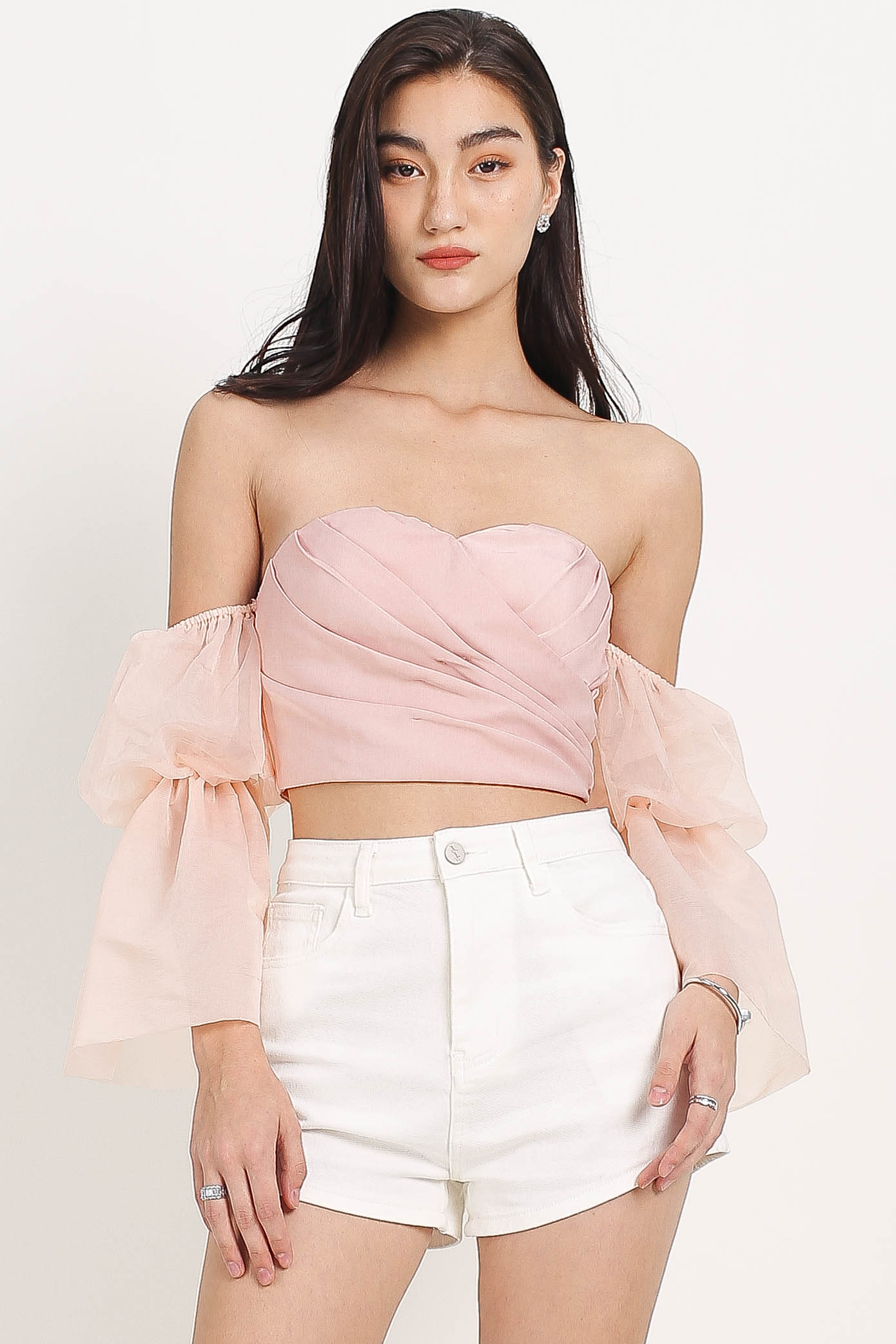 FIOARA FLARE SLEEVE BUSTIER (PALE PINK)