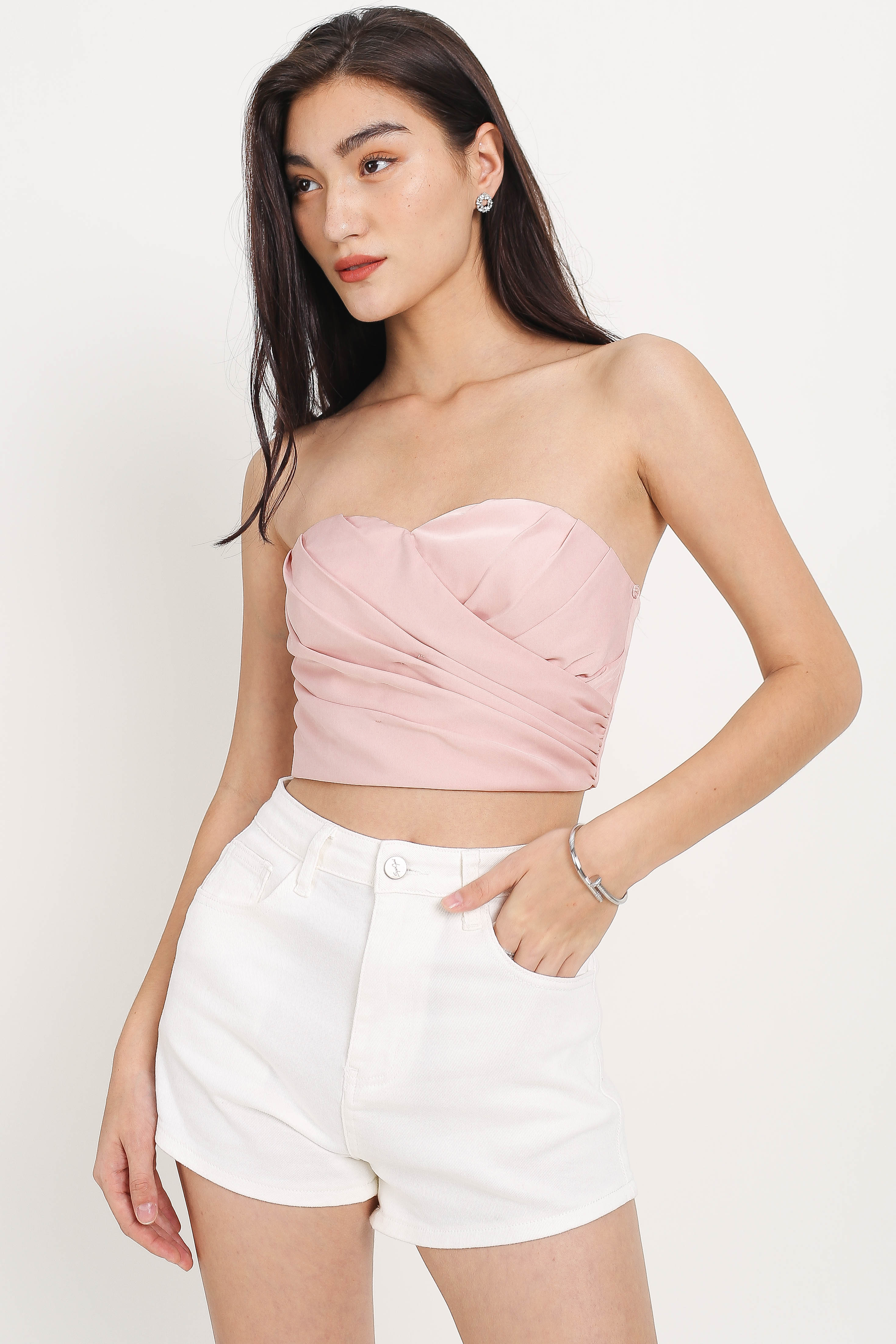 FIOARA FLARE SLEEVE BUSTIER (PALE PINK)