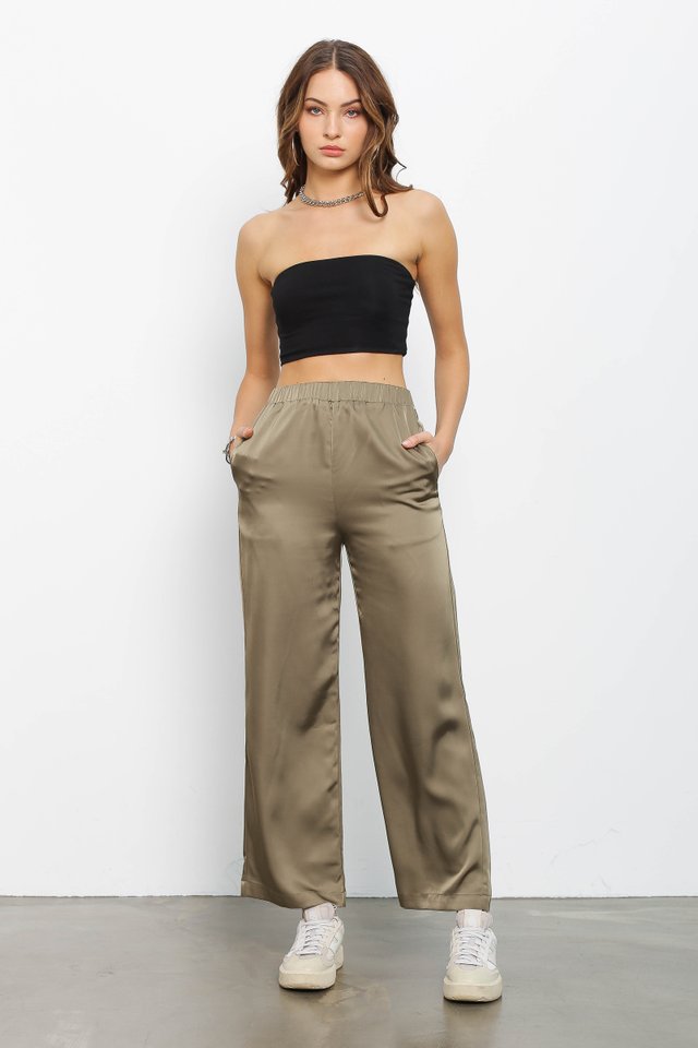 SILKY JOGGERS (MUTED OLIVE)