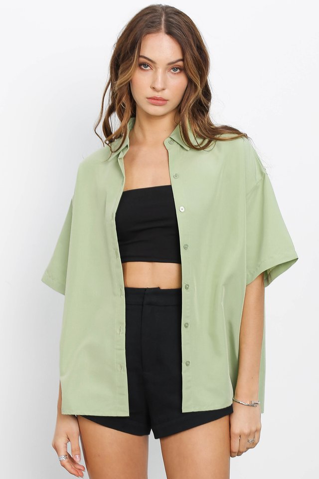 OBEY OVERSIZED RELAXED SHIRT (PISTACHIO) 