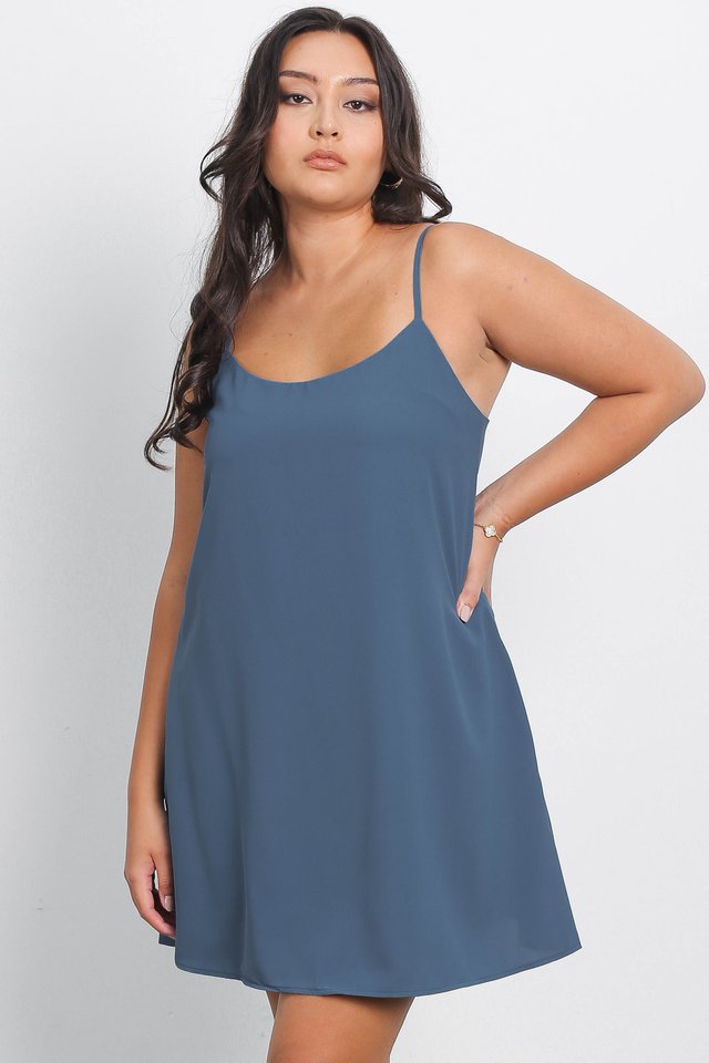CARISSA CAMI SWING DRESS (AIRFORCE BLUE)