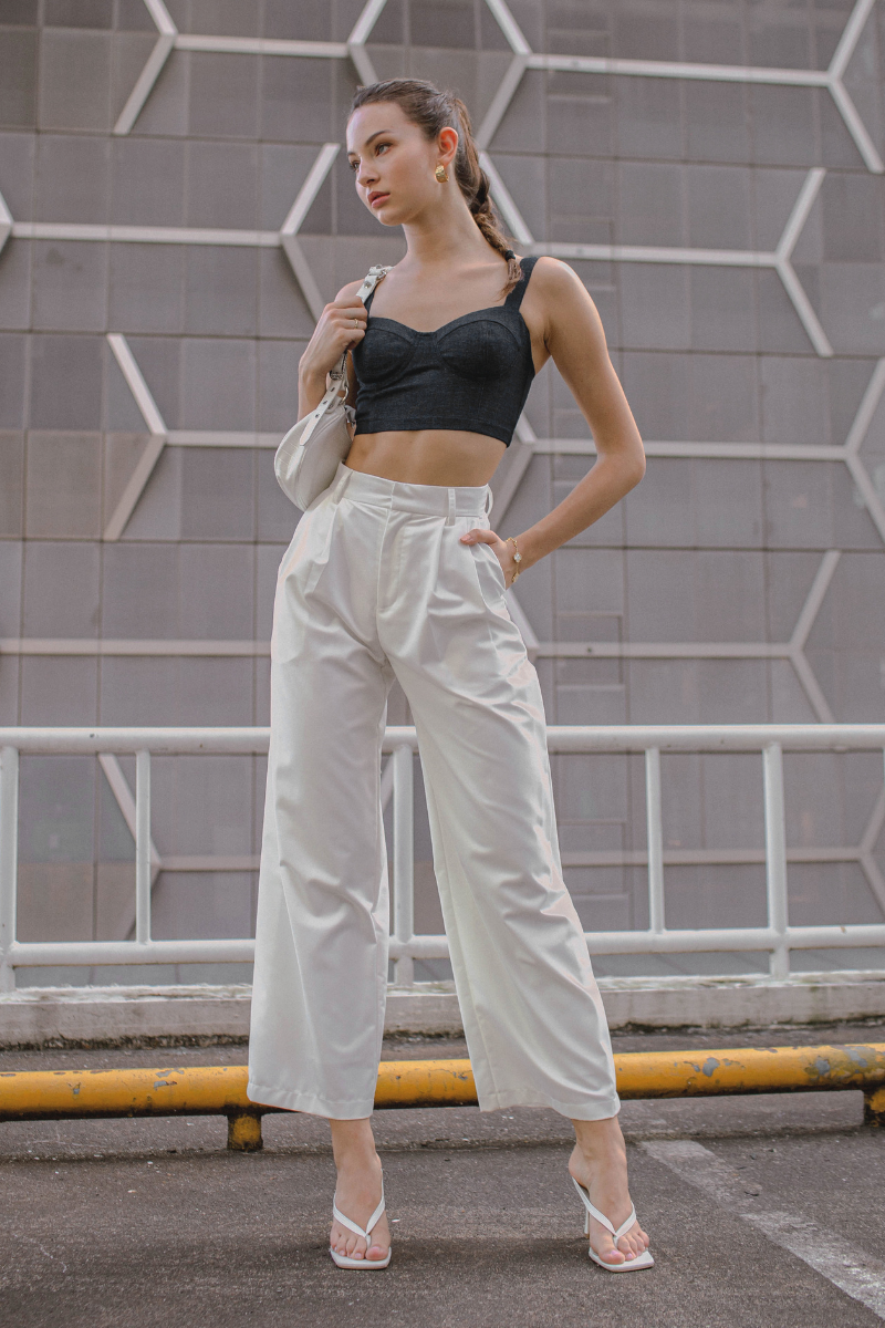 White wide clearance leg palazzo pants