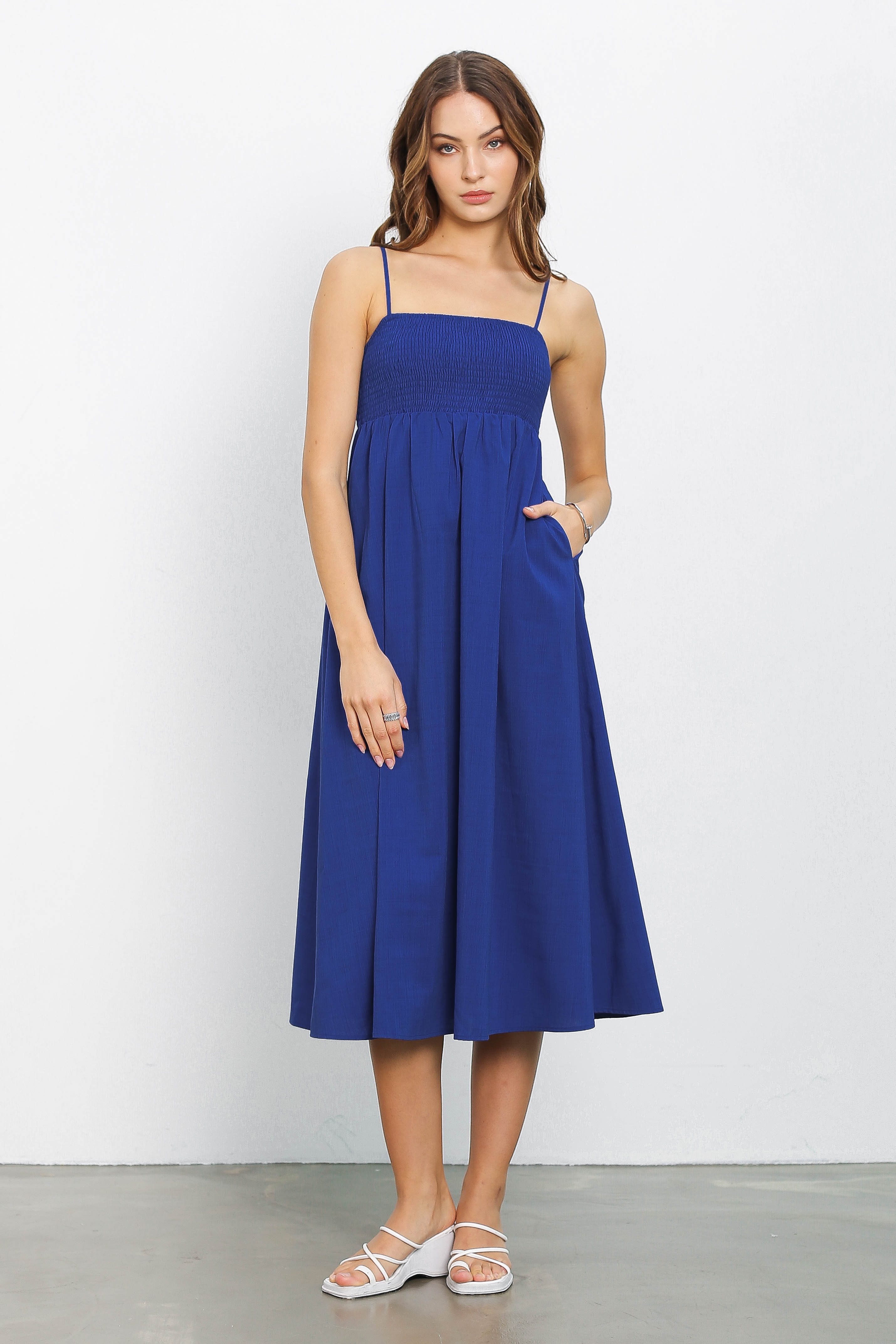 SHARON SMOCKED MAXI (COBALT BLUE)