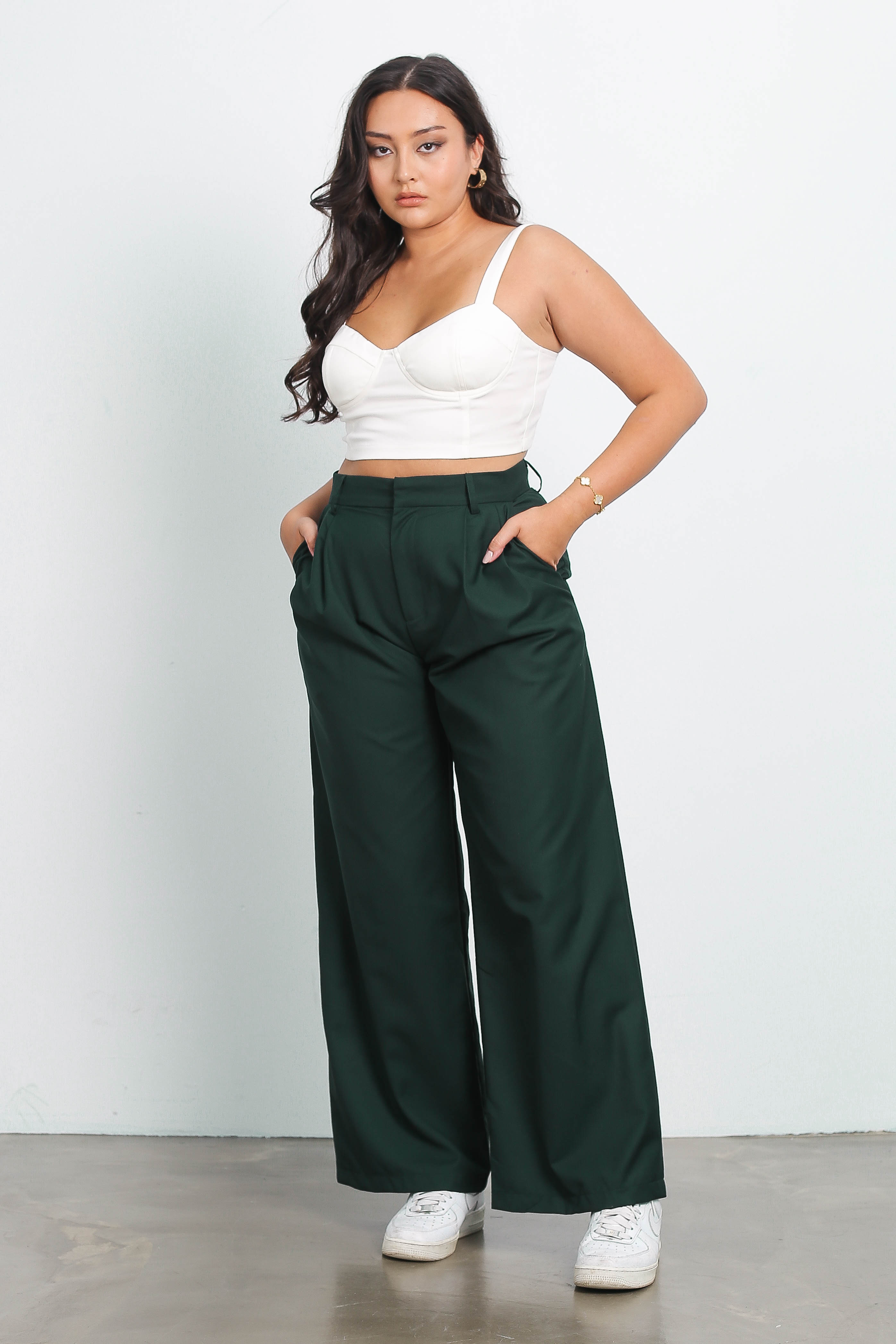 WINNER WIDE LEG PANTS (MIDNIGHT EMERALD) 