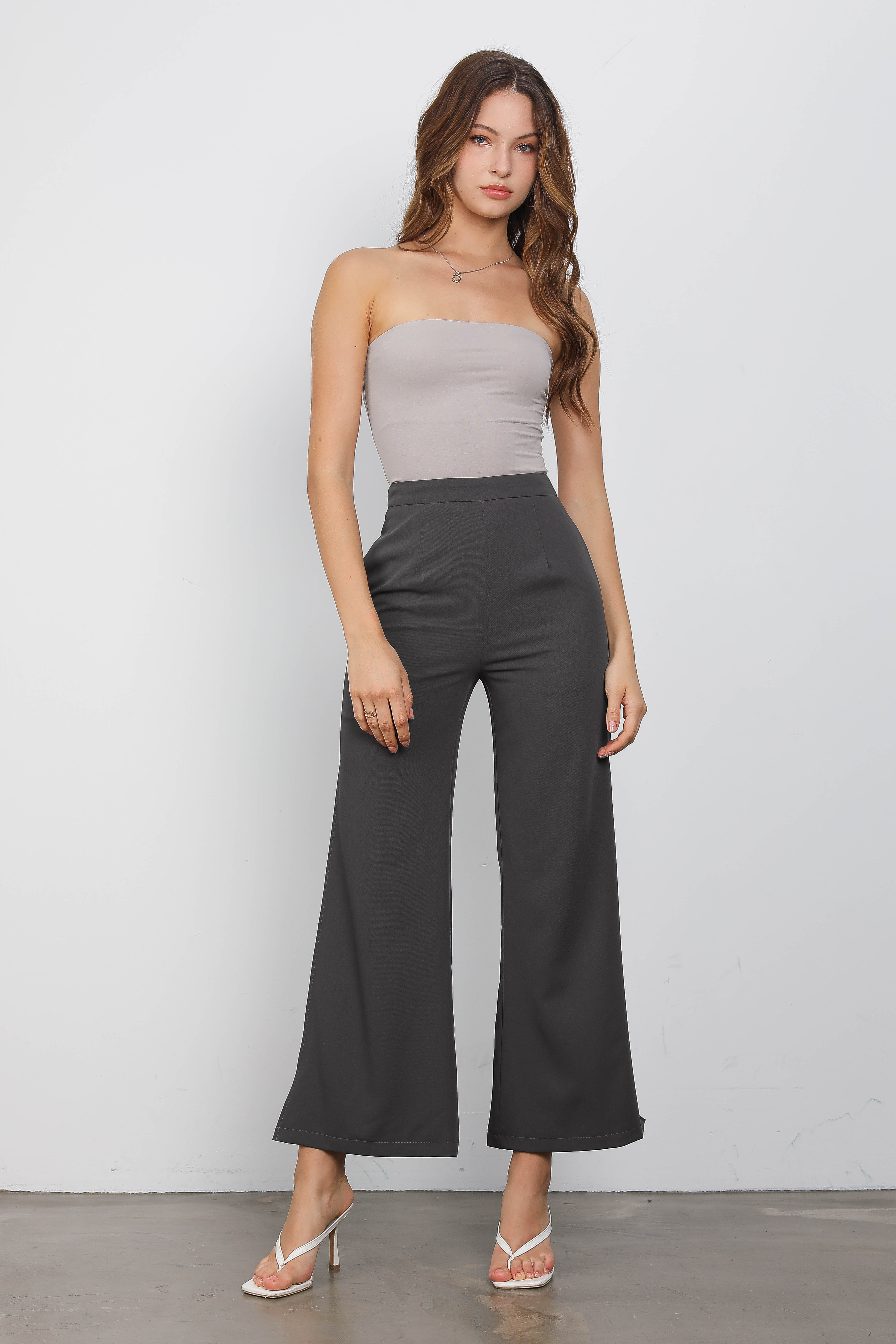 TYSON THIGH SLIT PANTS (GREY)