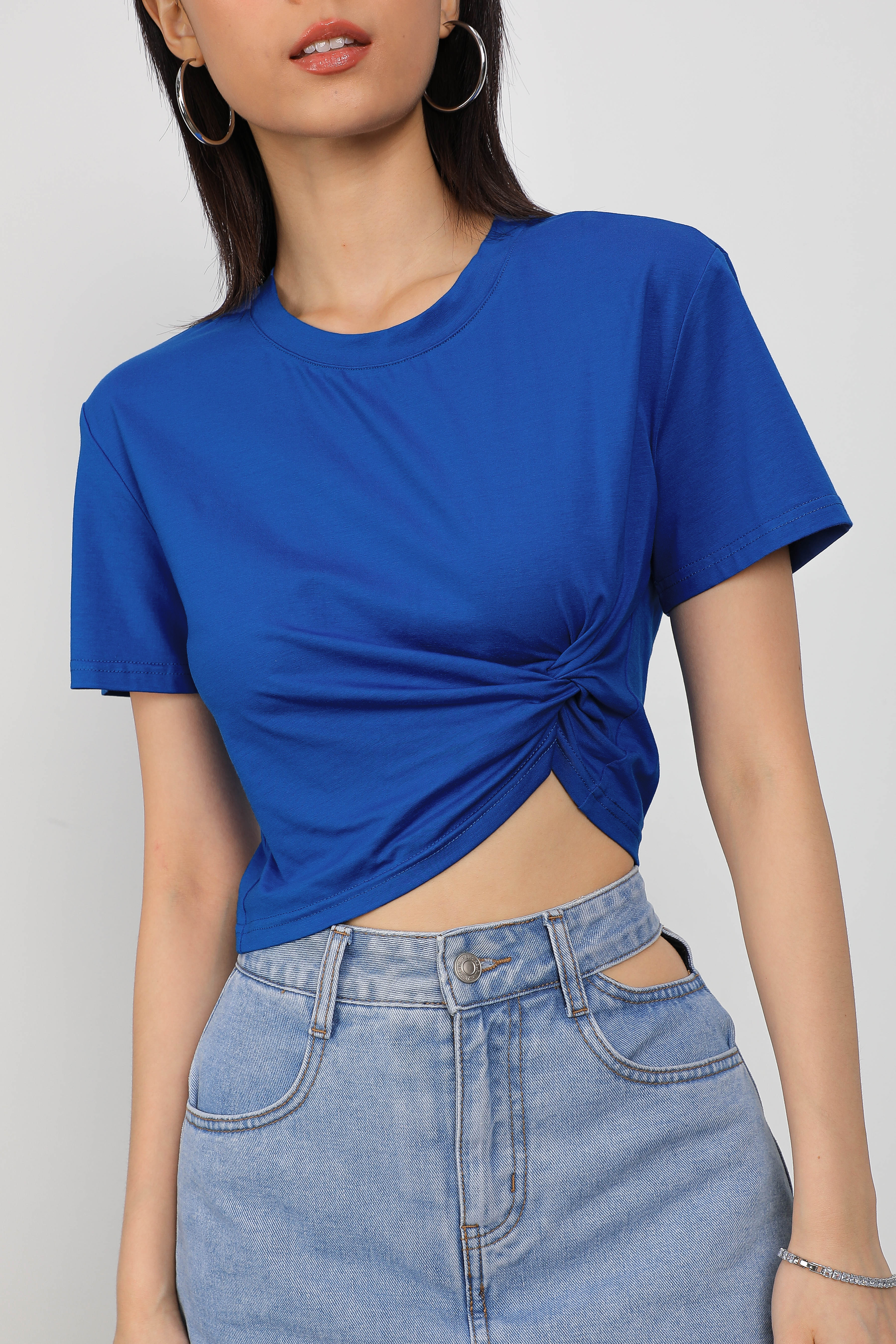 TORNADO TWISTED TOP (COBALT BLUE)