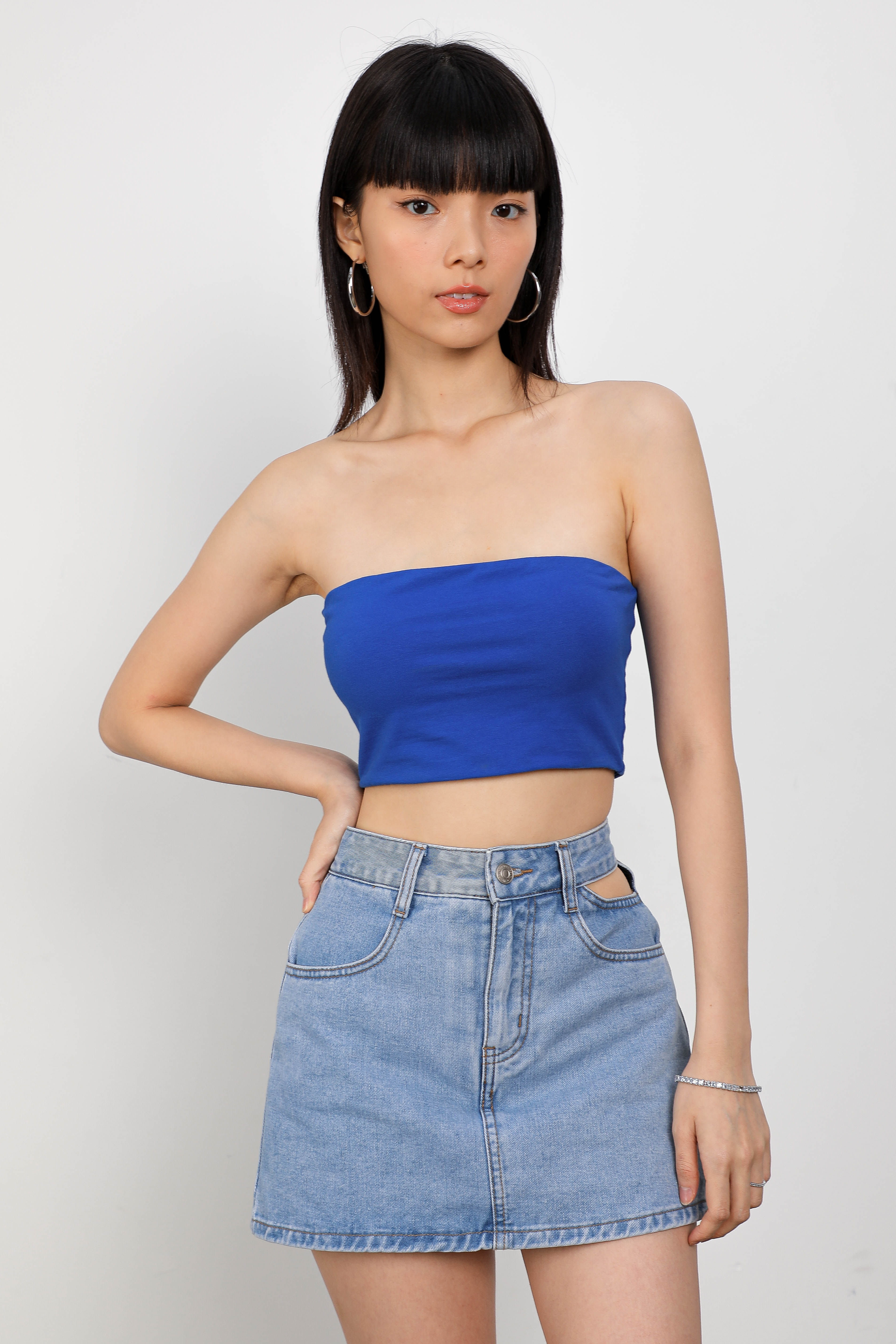 CROPPED TUBE PADDED TOP (COBALT BLUE)