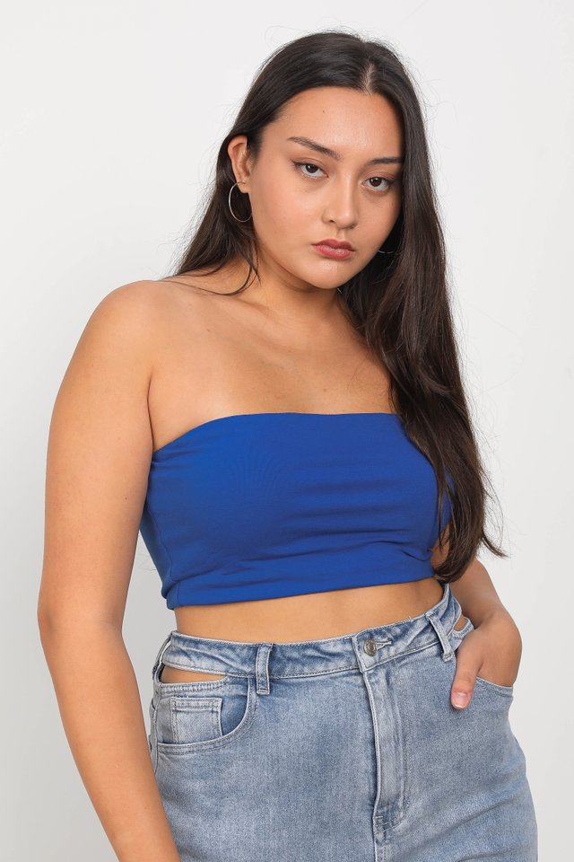 CROPPED TUBE PADDED TOP (COBALT BLUE)