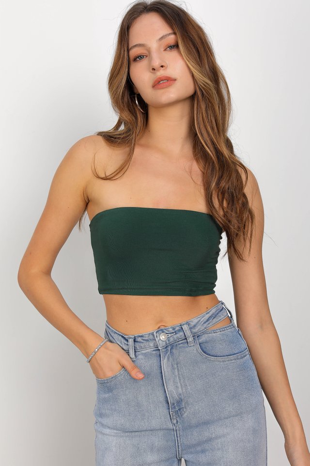 CROPPED TUBE PADDED TOP (EMERALD) 