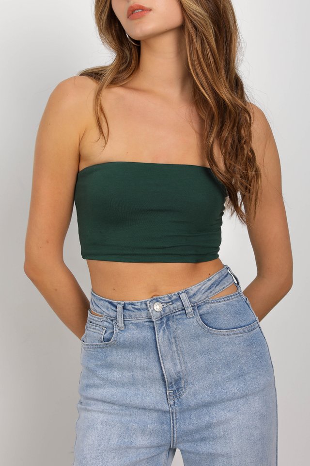 CROPPED TUBE PADDED TOP (EMERALD) 