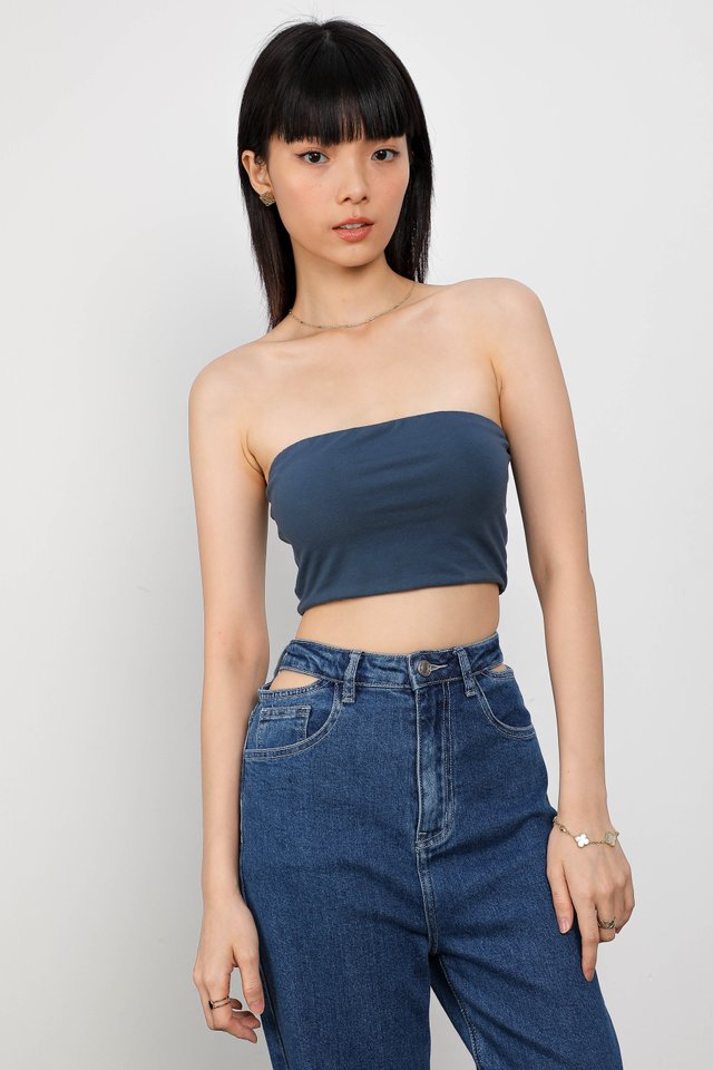 CROPPED TUBE PADDED TOP (AEGEAN BLUE)