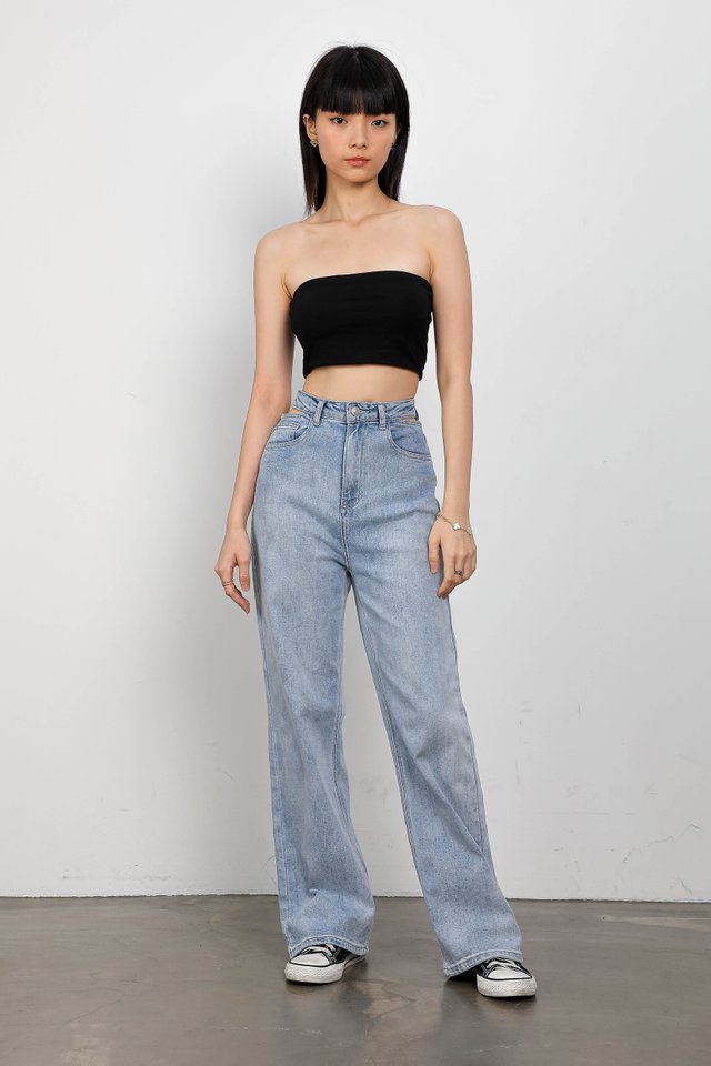 CROPPED TUBE PADDED TOP (BLACK)