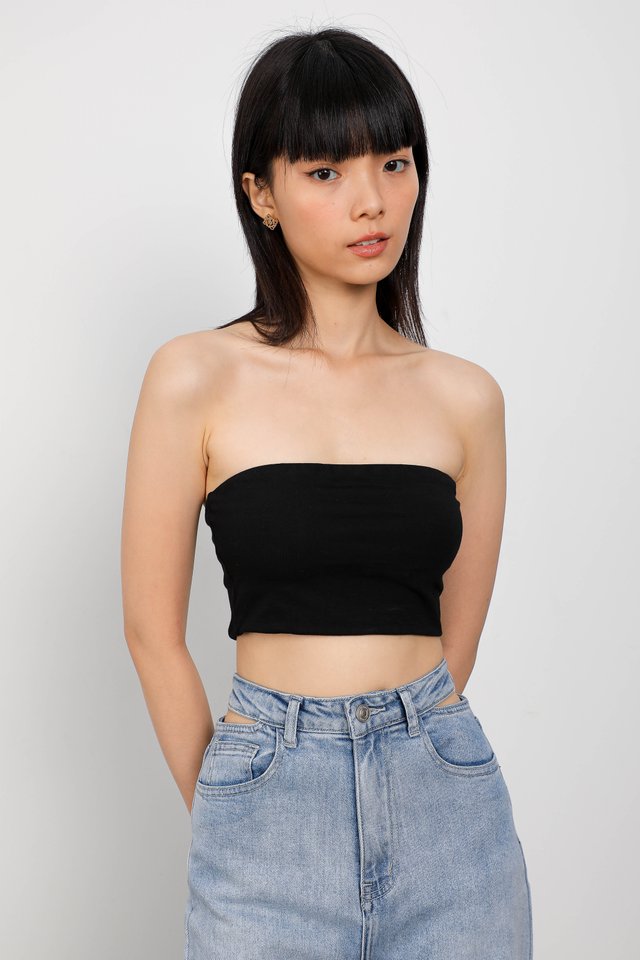 CROPPED TUBE PADDED TOP (BLACK)