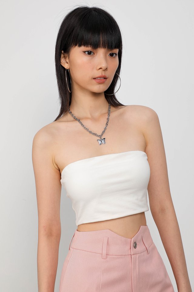 CROPPED TUBE PADDED TOP (WHITE) 