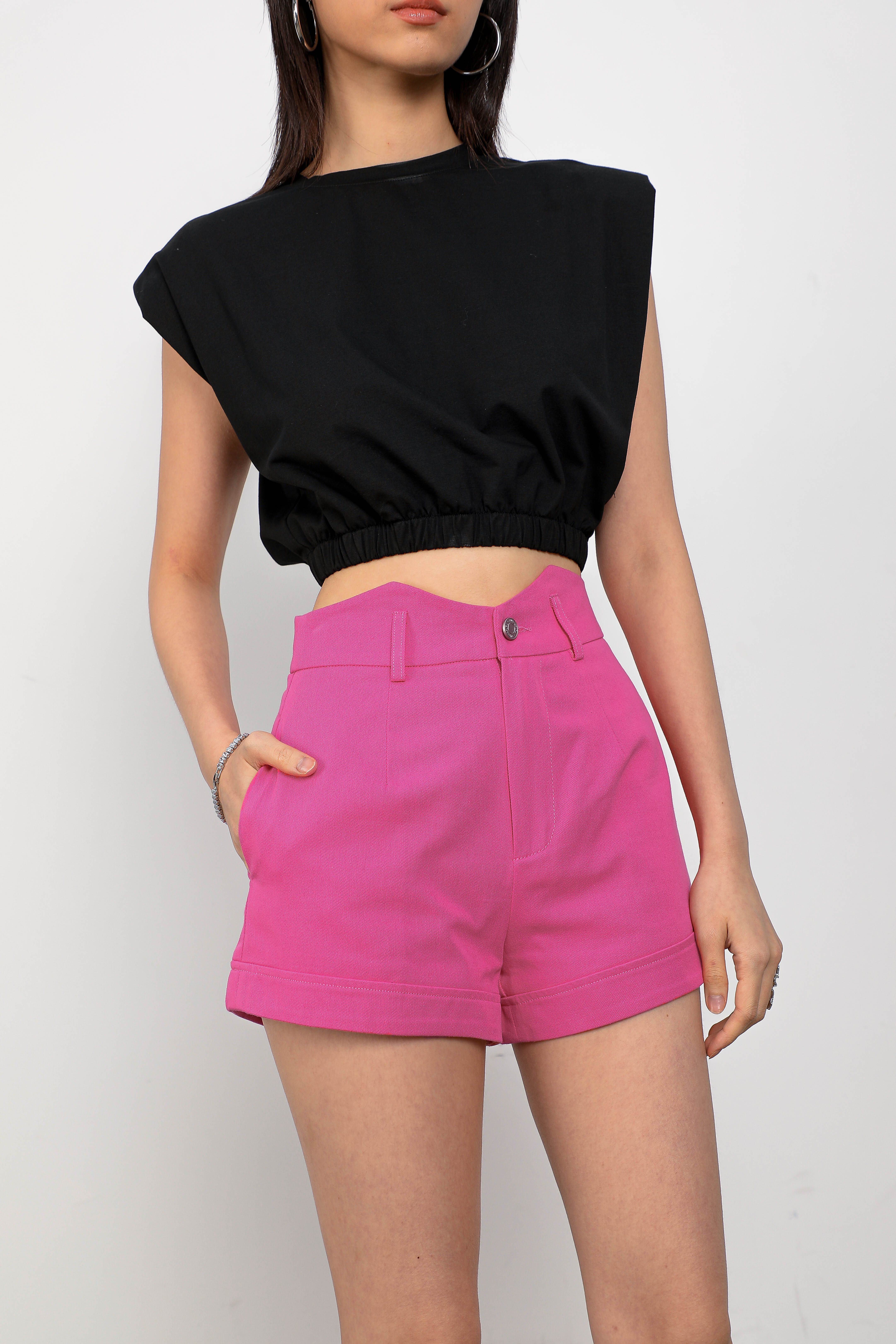 MICAH M WAIST SHORTS (HOT PINK)