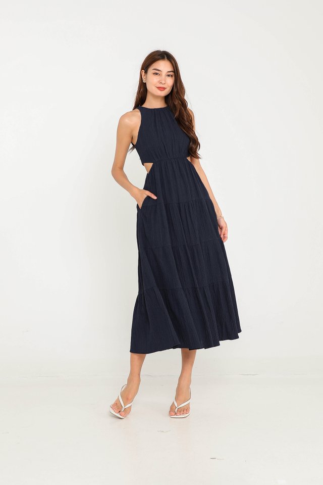 CHARLOTTE CUT OUT DRESS (NAVY)