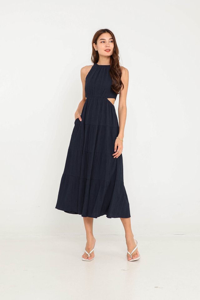 CHARLOTTE CUT OUT DRESS (NAVY)
