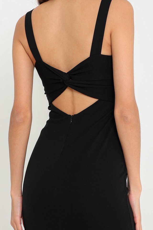 TASHA TWIST BACK DRESS (BLACK)