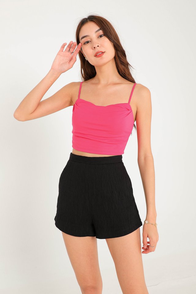 RULLA RUCHED TOP (HOT PINK)