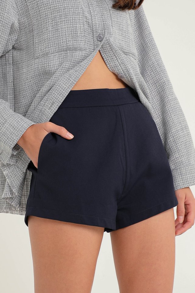 HEX HIGH WAISTED SHORTS (NAVY BLUE) 