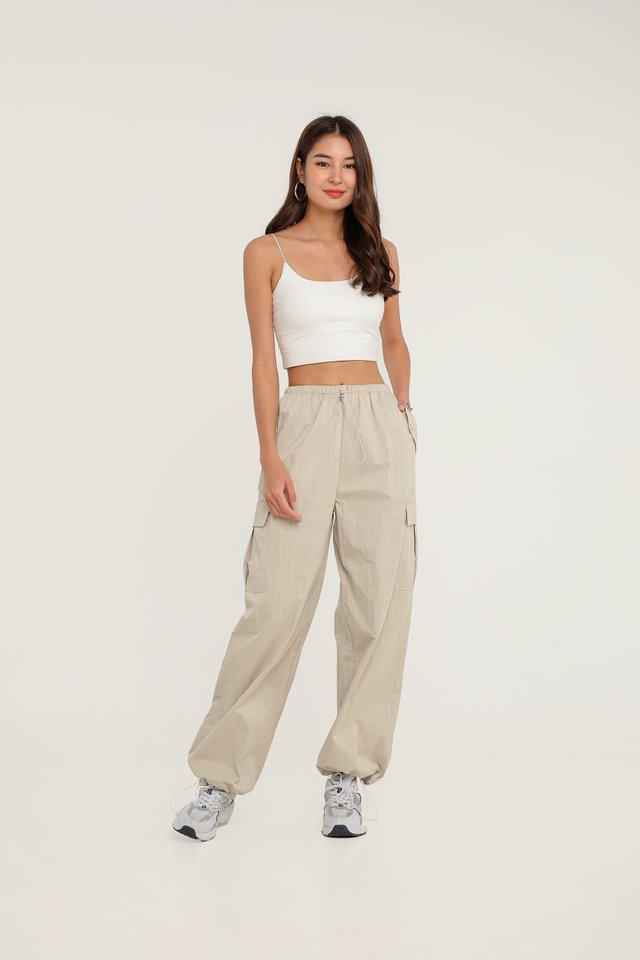 *BACKORDER* PARA PARA PARACHUTE PANTS (CEMENT BONE)