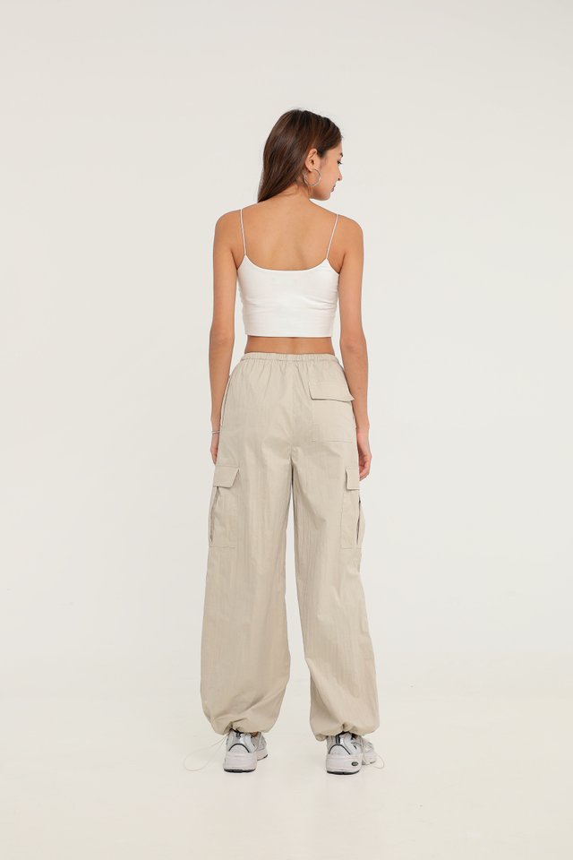 *BACKORDER* PARA PARA PARACHUTE PANTS (CEMENT BONE)