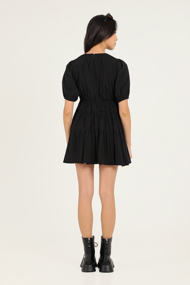 BAMBI BABYDOLL ROMPER DRESS (BLACK)