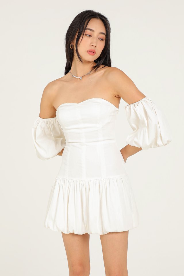 DELILAH DROP WAIST DRESS (WHITE)