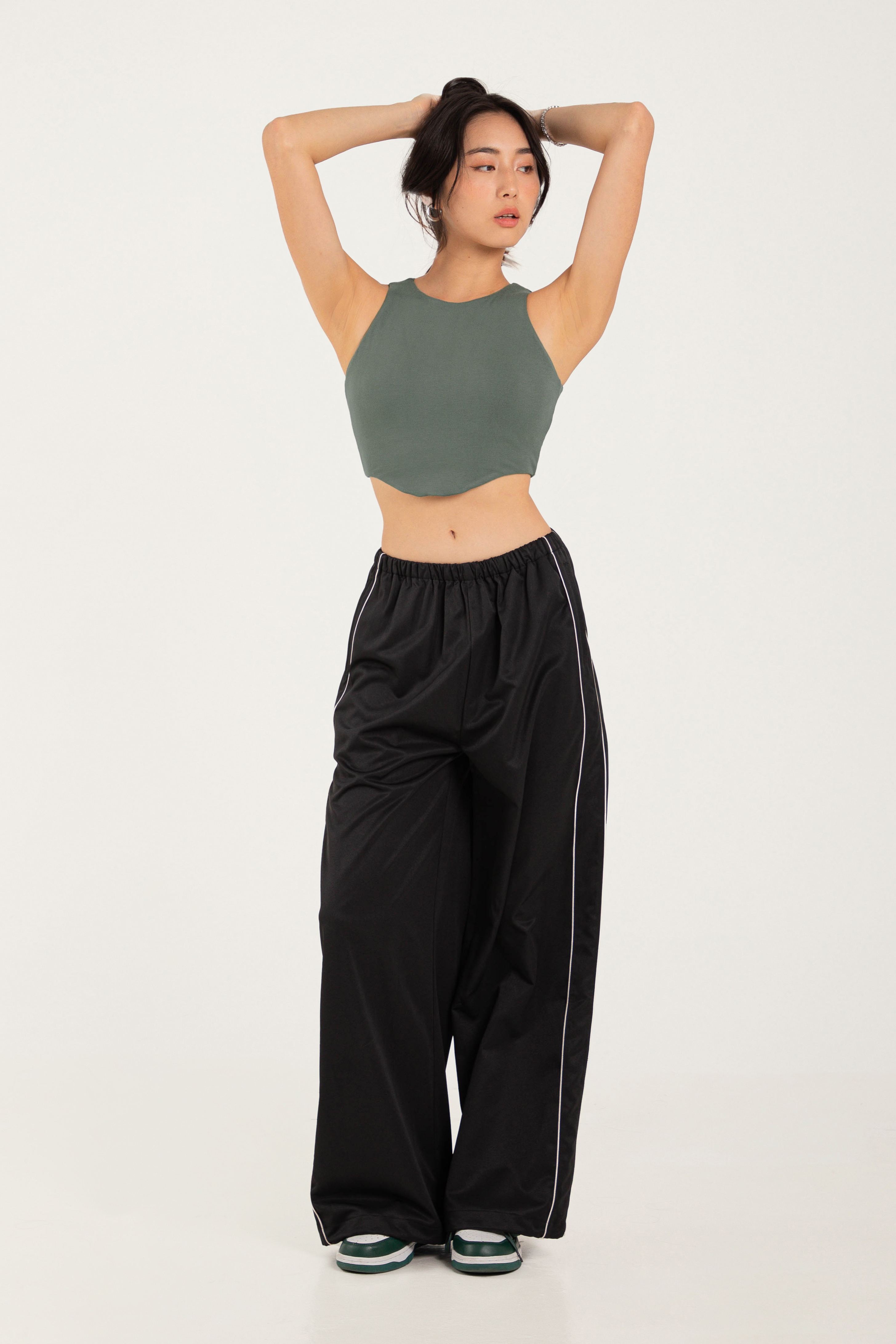 COLE CURVE HEM RACER TOP (SLATE SAGE) 