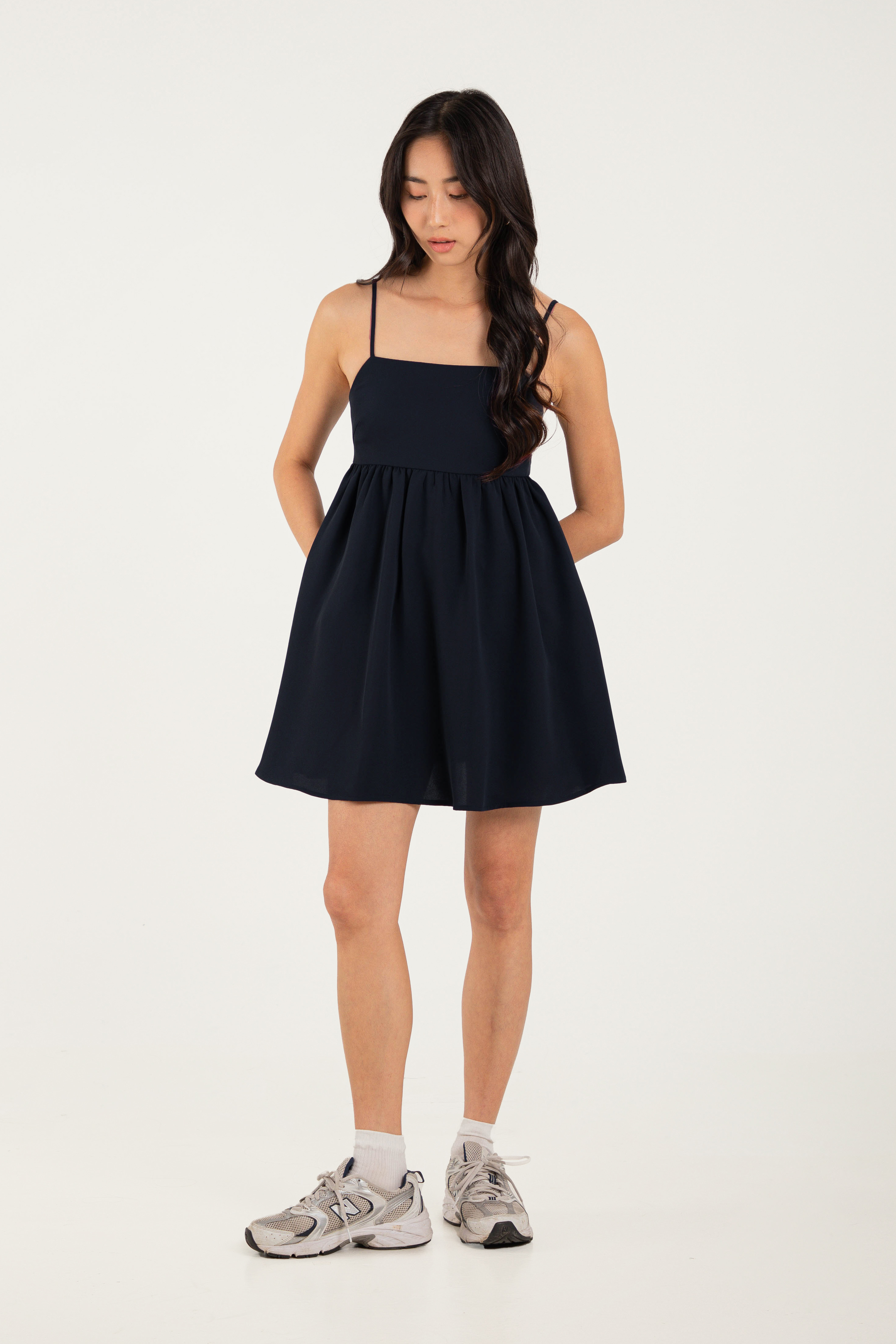 BERNETTE BABYDOLL DRESS (NAVY)