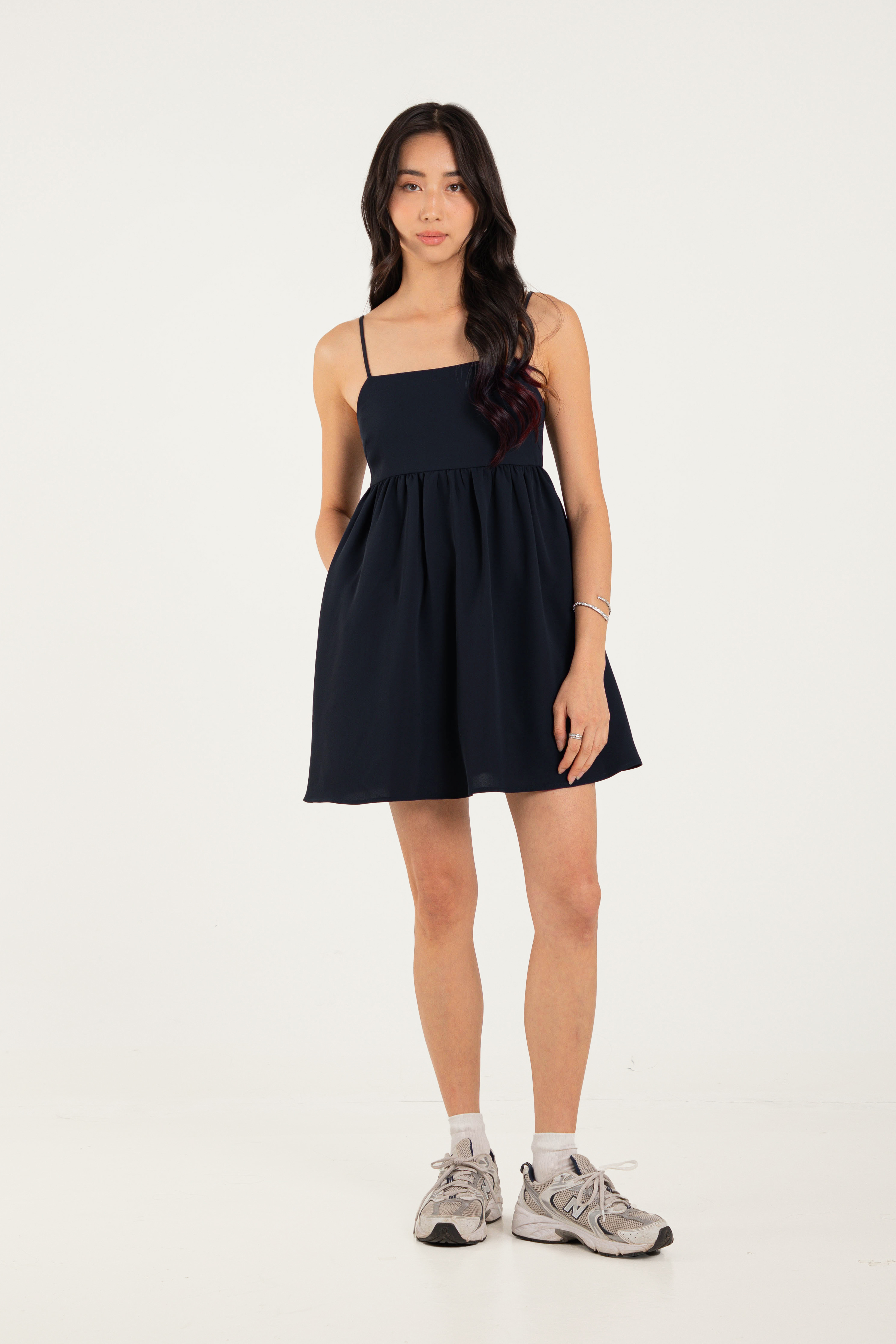 BERNETTE BABYDOLL DRESS (NAVY)