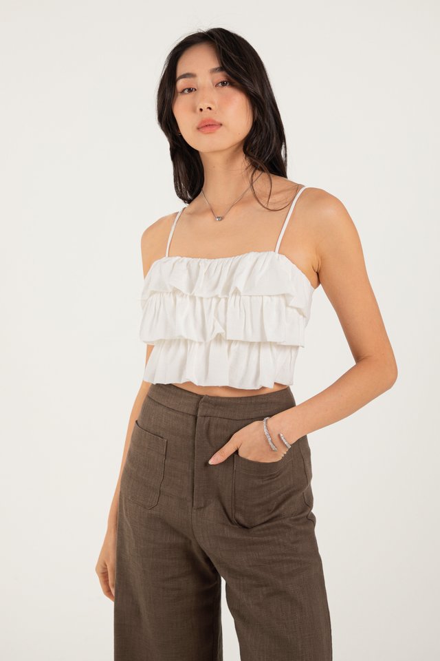 ROLLY RUFFLE TOP (WHITE) 