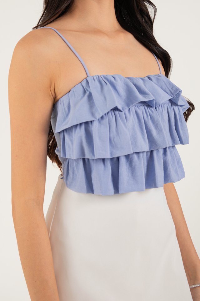 ROLLY RUFFLE TOP (PERIWINKLE BLUE)