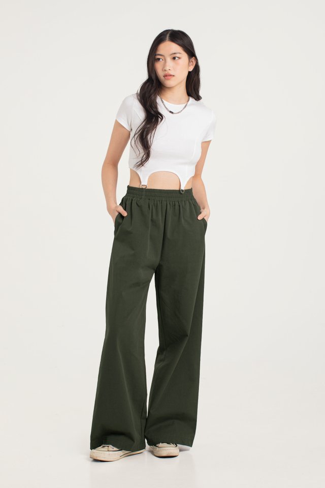 STRAIGHTFORWARD PANTS (DARK OLIVE)