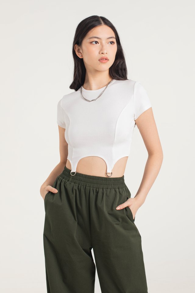 TWIN BUCKLE TOP (WHITE)