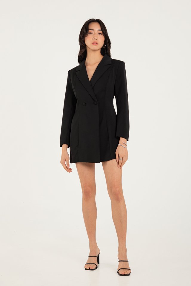 *BACKORDER* BLAIR BLAZER DRESS (BLACK) 