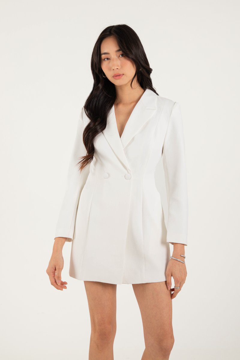 White blazer 2025 dress women