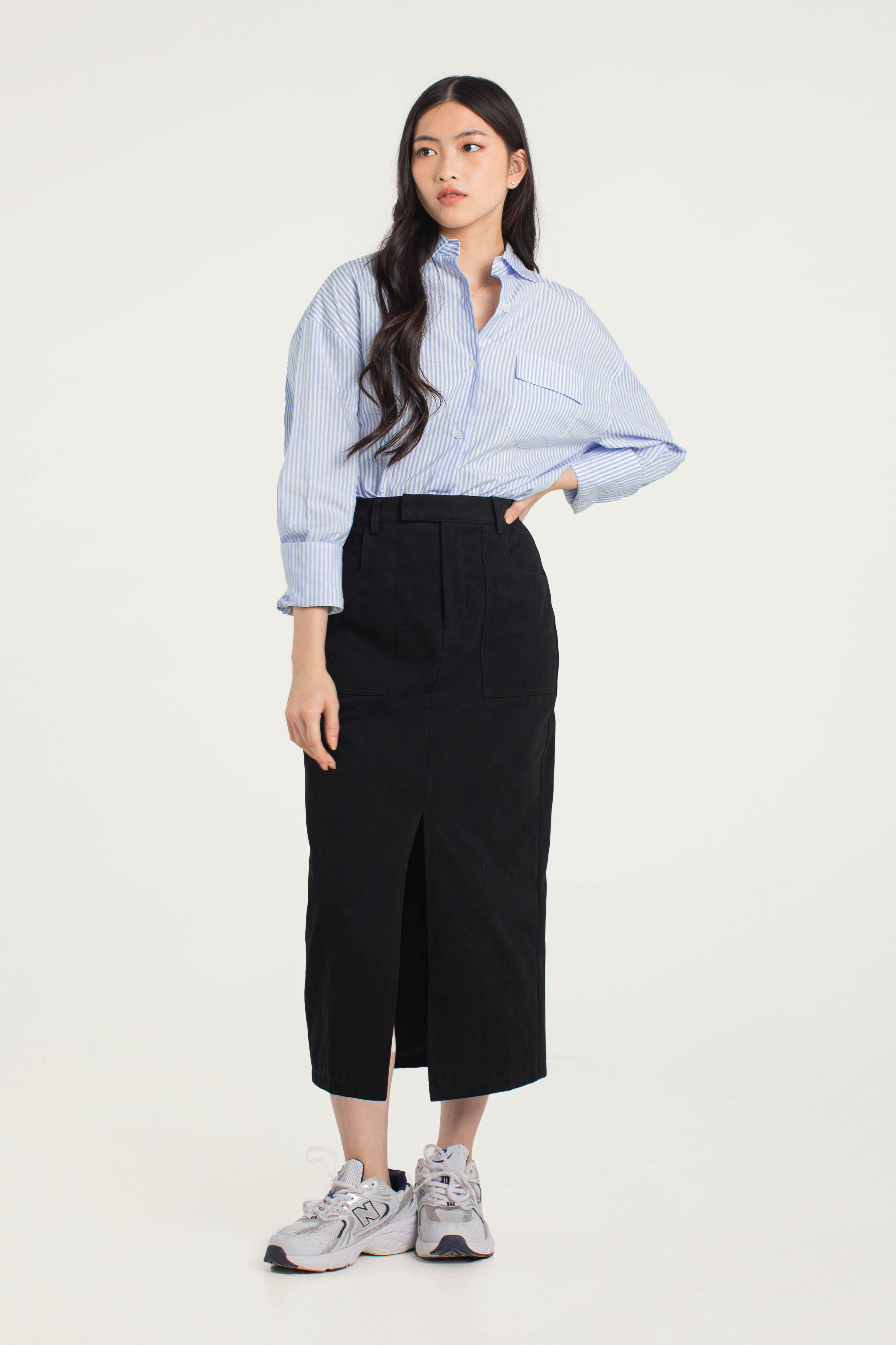 CAROLINE CARGO SKIRT (BLACK) 