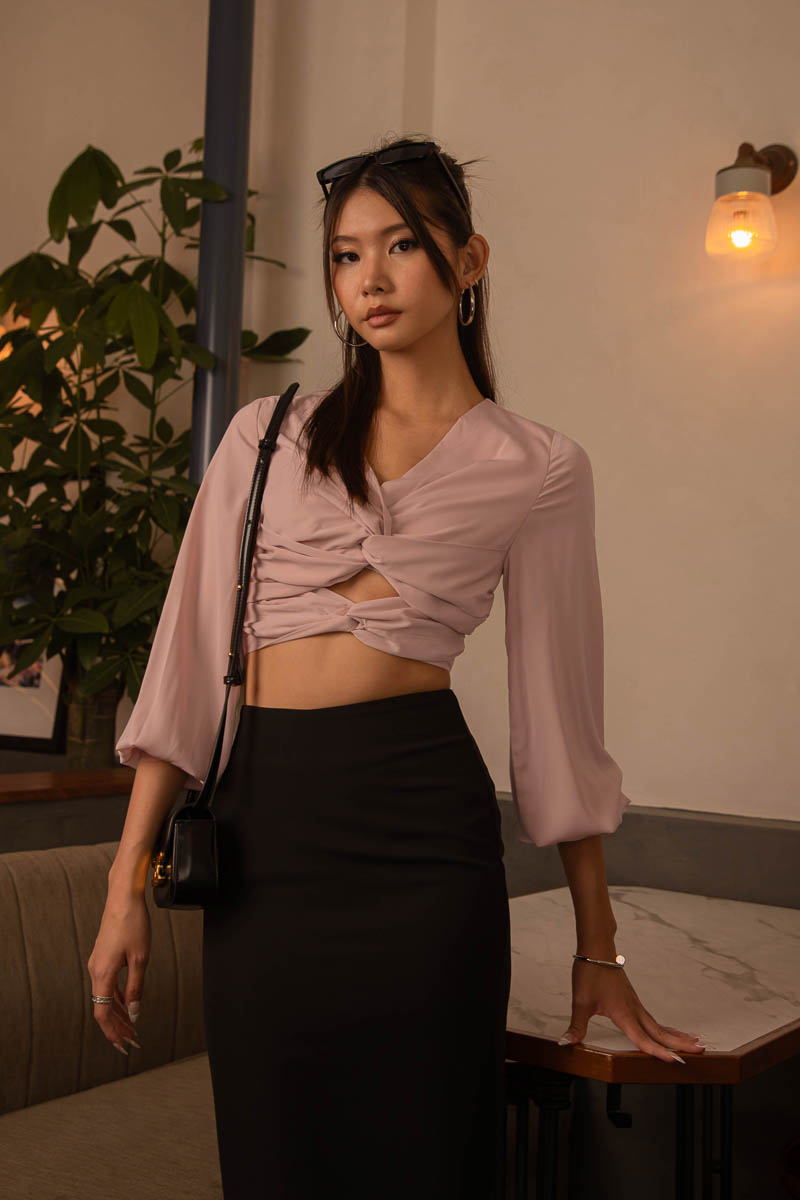 TINA TWISTED TOP (DUSTY PINK)