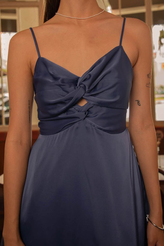 TANA TWISTED ROMPER DRESS (DEEP INDIGO)