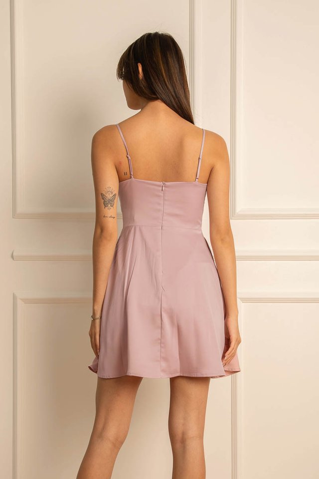 TANA TWISTED ROMPER DRESS (DUSTY PINK) 
