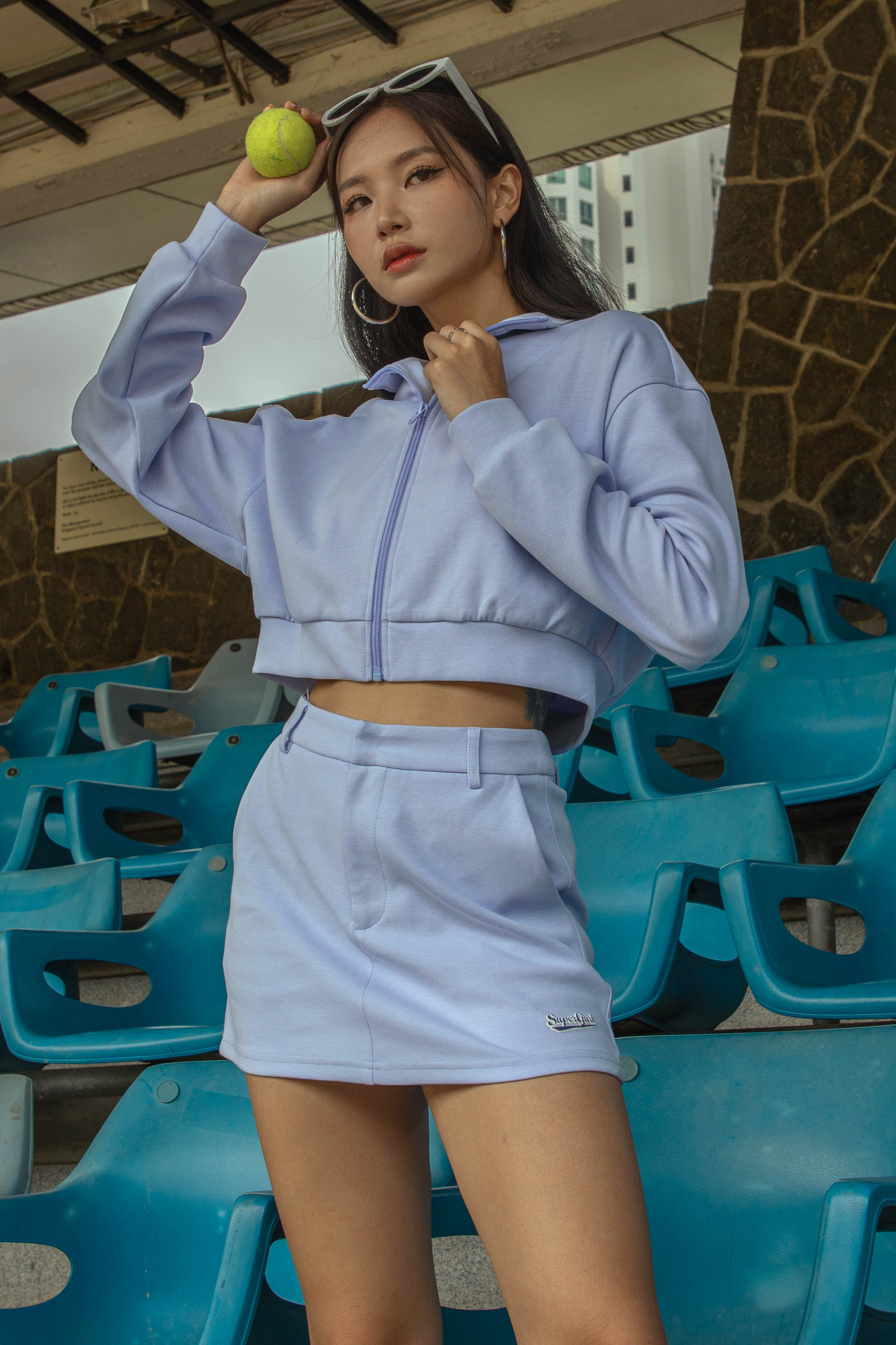 SWEETIE CROP JACKET (PERIWINKLE)