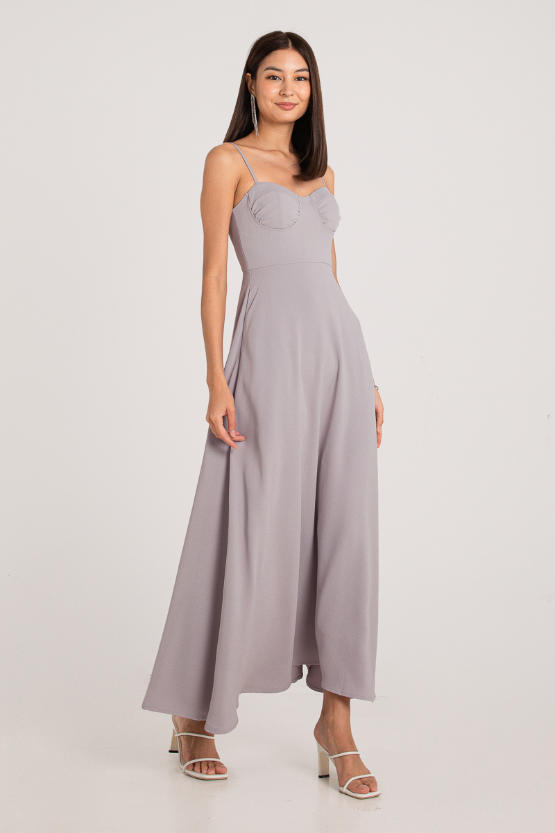 I'LL FOLLOW YOU FLOWY DRESS (SILVER GREY)