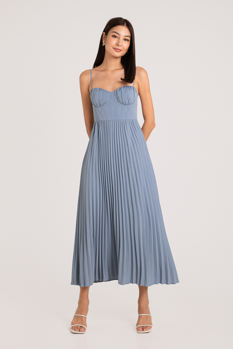 P.S I LOVE YOU PLEATED DRESS (BLUE)