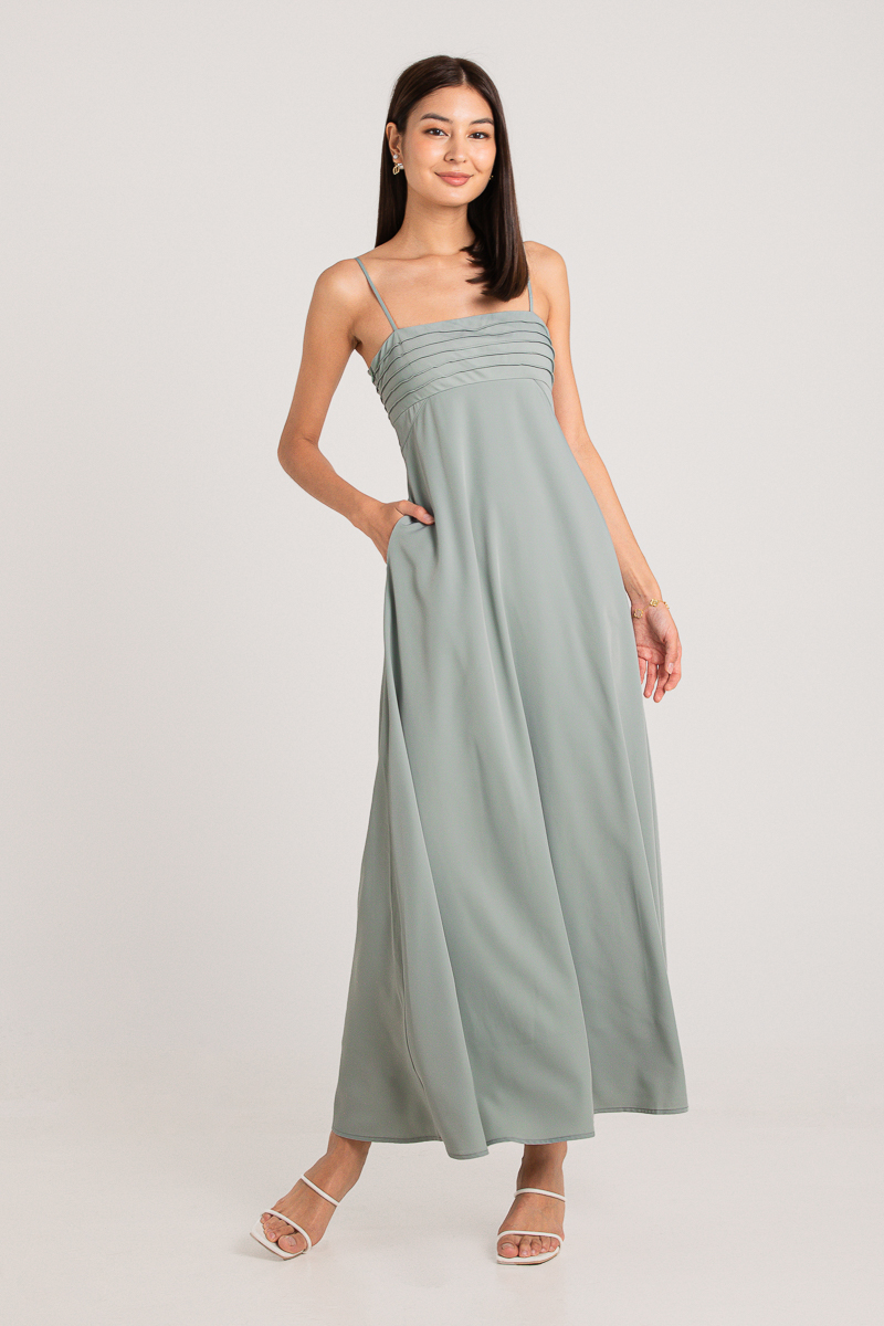 TEARS IN HEAVEN TIERED DRESS (SAGE)