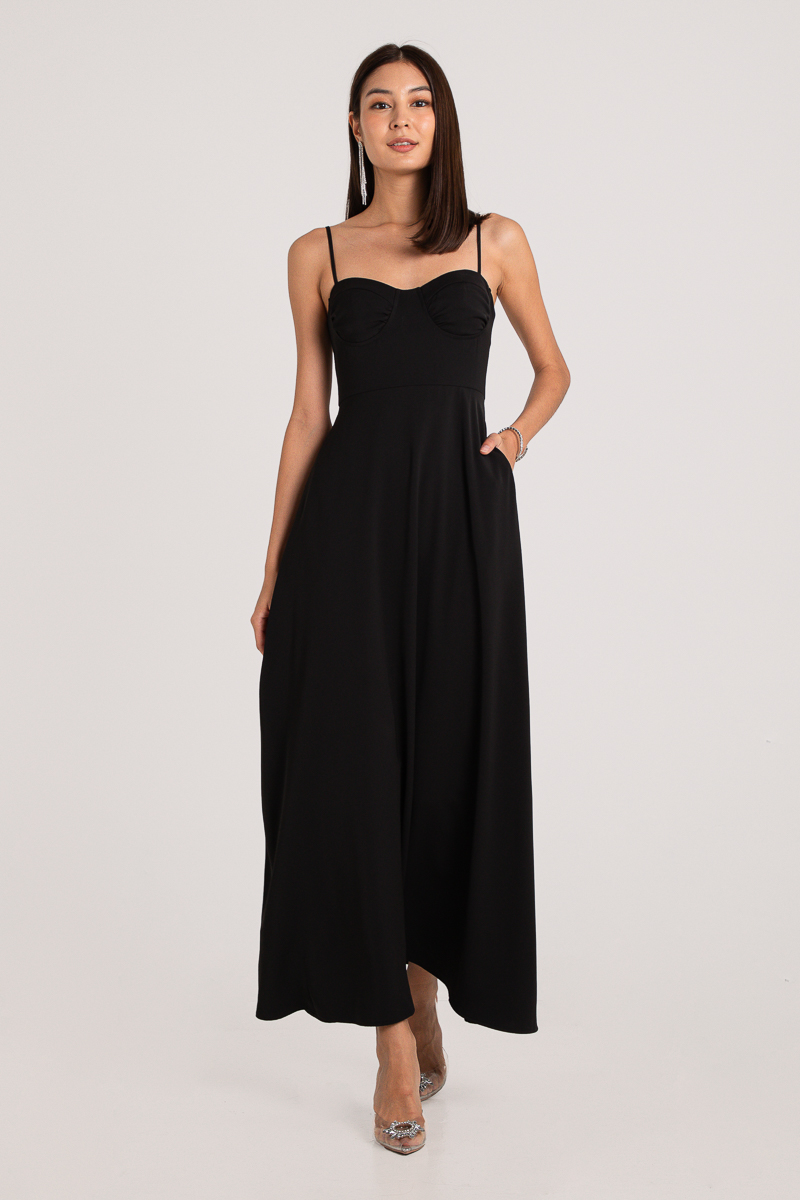 I'LL FOLLOW YOU FLOWY DRESS (BLACK) 