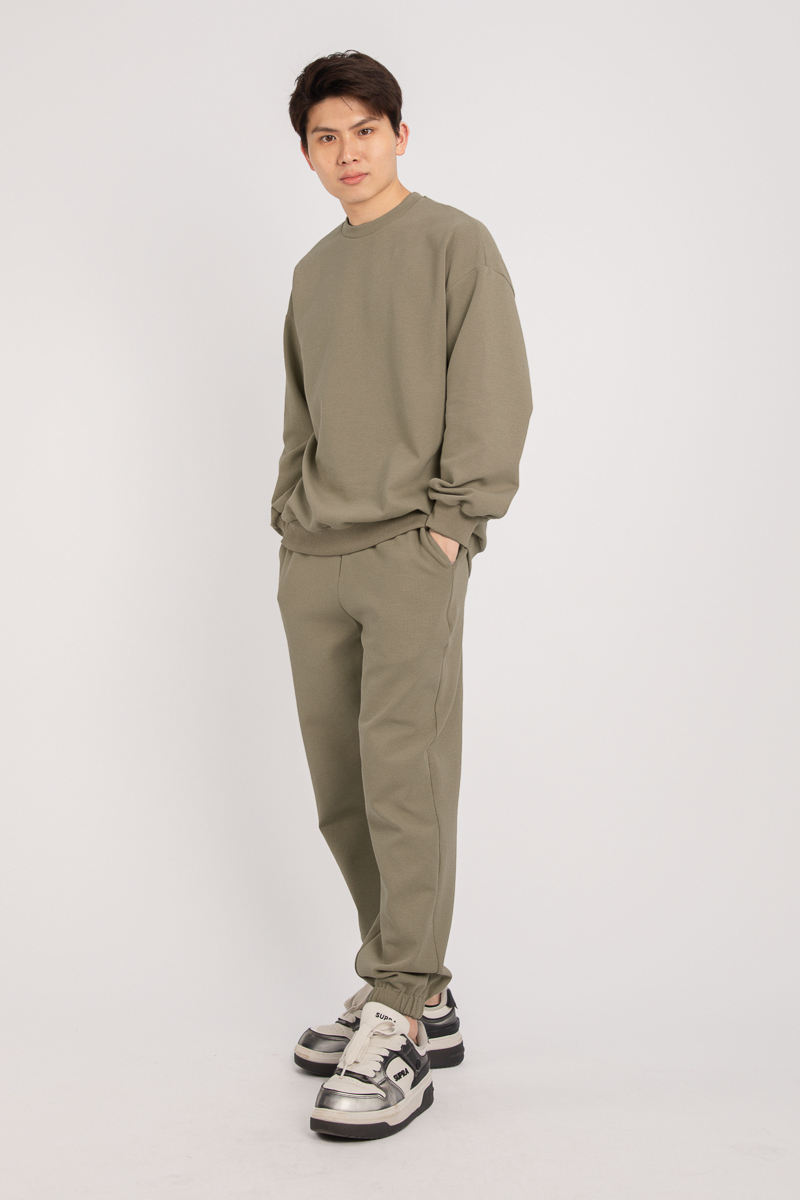 PLEAKLY CUFFED JOGGERS (KHAKI) 