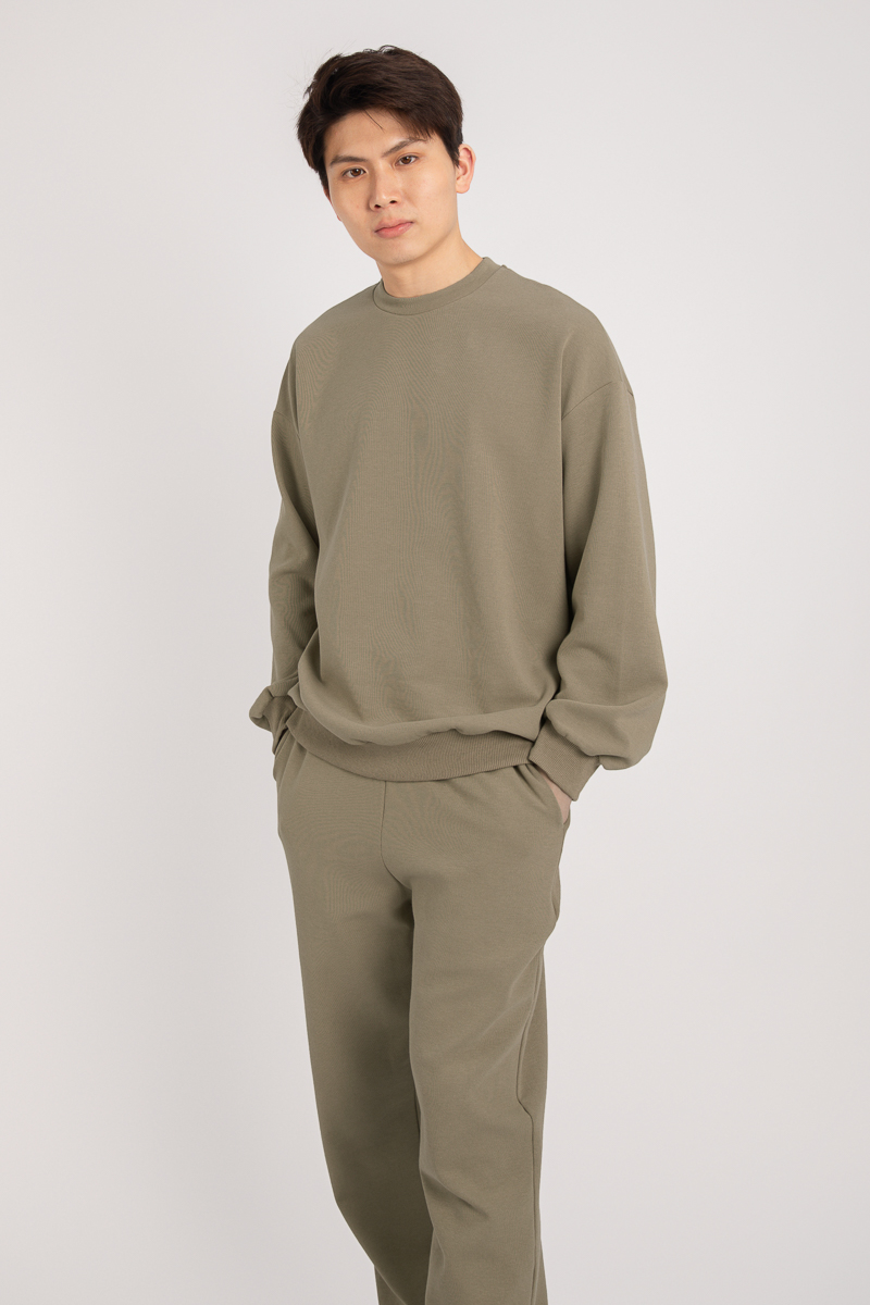 STITCH OVERSIZED SWEATER (KHAKI)