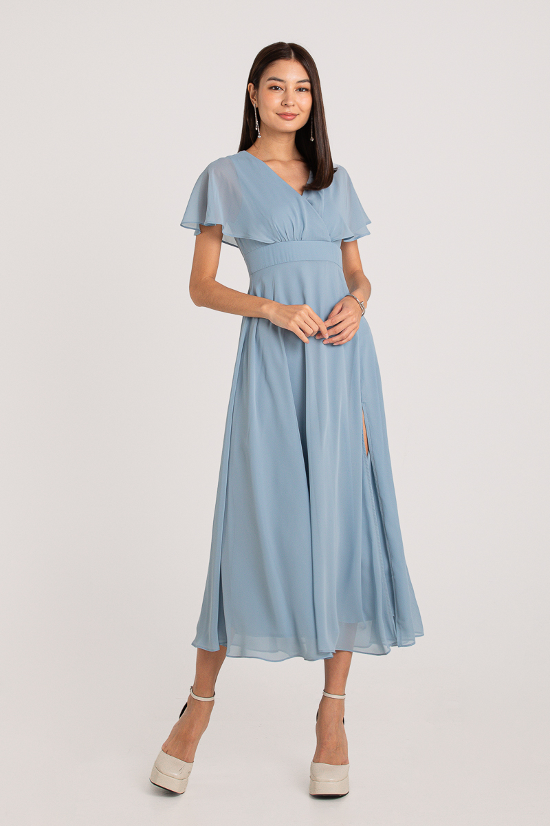 SAY YOU'LL LOVE ME SLEEVE MAXI (DUSTY BLUE)